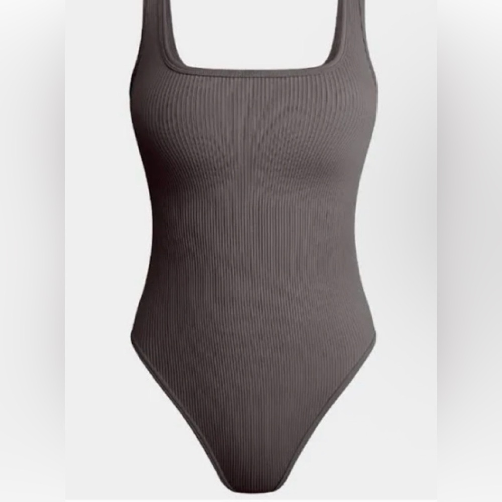 NWT Blue Bottom Gray Ribbed Bodycon Suit Women sz L